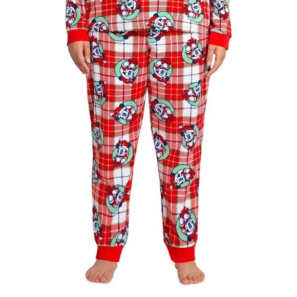 Briefly Stated Disney Women's Plus Size 2-Piece Mickey Mouse Pajama Set, Red, 1X - Picture 4 of 5